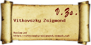 Vitkovszky Zsigmond névjegykártya