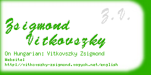 zsigmond vitkovszky business card